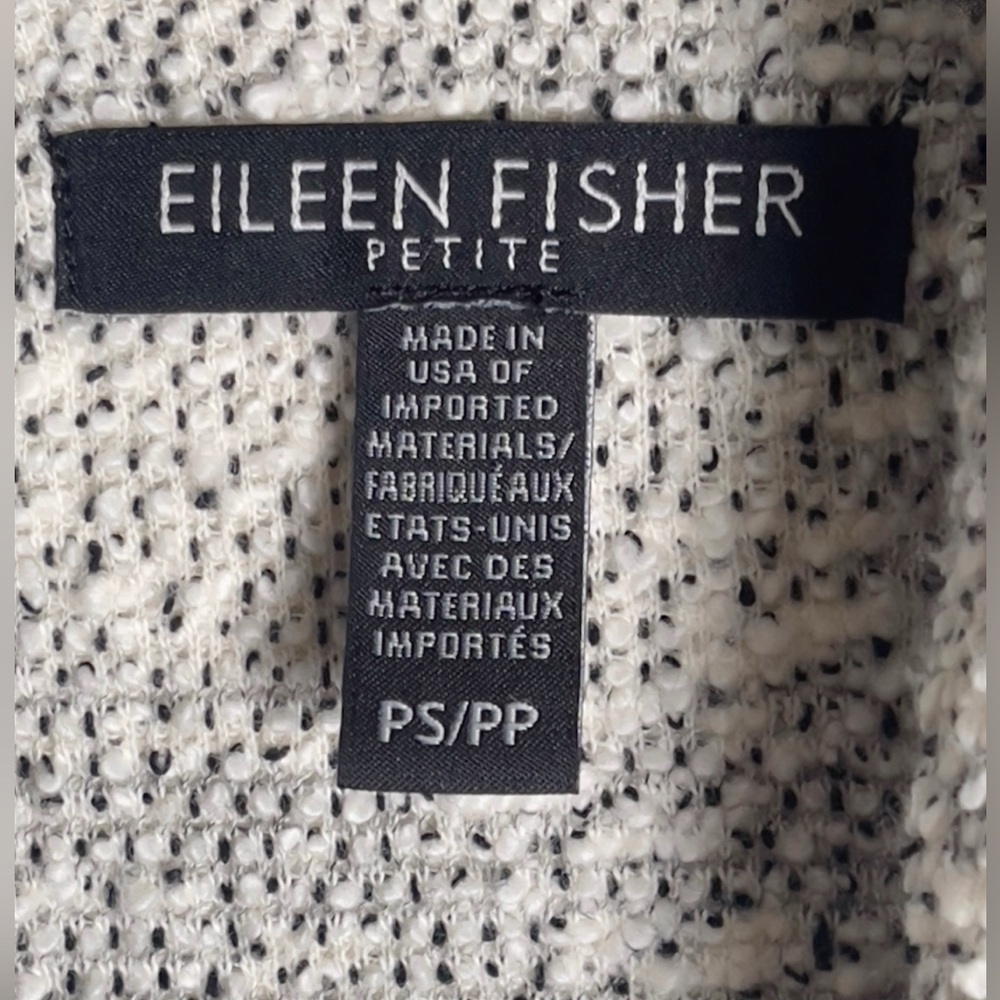 Eileen Fisher Speckled Grey Organic Cotton Blend Cardigan Blazer – Size PS - Picture 9 of 10